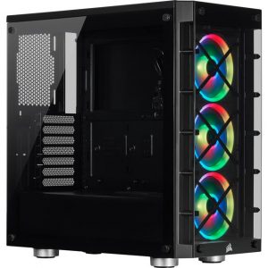 CORSAIR CC-9011188-WW ICUE 465X RGB TEMPERLI CAM YAN PANEL MID TOWER KASA SIYAH